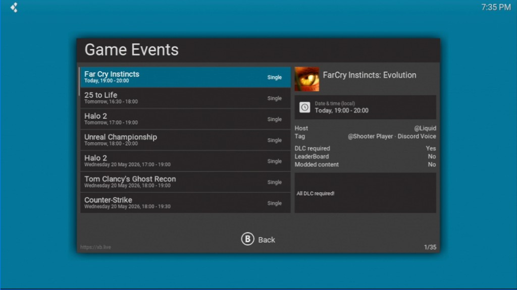 XBMC4Xbox Game Events